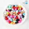 Colgante de Corazón Flor Pintada Colorida de Acrílico Agujero Recto Cuentas Sueltas Cuentas para Hilo Llavero de Teléfono Móvil Accesorios para Joyería DIY
