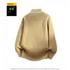 Suéter para hombre con media cremallera y cuello alto, tejido jacquard de moda, engrosado, suéter casual moderno, prenda interior para hombre