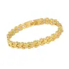 Pulsera magnética de moda europea y americana, superventas transfronteriza, lujo ligero, trébol de la suerte, aleación con incrustaciones de diamante, pulsera de joyería magnética de una sola fila para mujer