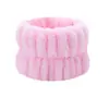 Anillo para el pelo de mujer de moda transfronterizo Banda para el pelo de maquillaje para casa Banda para el pelo semiacabada Felpa linda de color sólido Pulsera de lavado para la muñeca