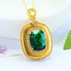 Pendente de Vidro Estilo Hong Kong Retro Aiyu Colar Imitação Esmeralda Rubi Transfronteiriço Transmissão Ao Vivo Atacado S5111807