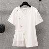Ropa de Mujer Tallas Grandes Estilo Coreano 2025 Nuevo Diseño de Verano para Chicas Gorditas con Tops y Camisetas Únicas de Retazos y Abertura Irregular