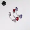 Ventas Directas de Fábrica En Stock G23F136 Aleación de Titanio Colgante de Vidrio Forma de Gota Joyería para Perforaciones Tachuelas para Cejas Tachuelas para Orejas Tachuelas para Labios