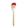 Raspador de Silicona Impreso Mango de Madera Raspador de Silicona Impreso Raspador de Silicona Papá Noel de Navidad