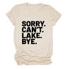 Amazon Casual Camiseta de Manga Corta con Cuello Redondo Lo Siento No Puedo Lago Adiós Europea y Americana en stock Suelta talla extra para Mujer