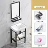 Lavabo/lavamanos cerámico de pie para apartamento pequeño con soporte de acero inoxidable, apto para balcones exteriores.