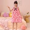 Vestido de Dormir de Alça Verão 2025 Meninas Desenho Nuvem Algodão Manga Curta Fino Estilo Princesa Crianças Meninas Médias e Grandes Roupas de Casa