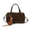 Bolso Boston de patchwork color chocolate, bolso tote de gran capacidad, nuevo estilo 2026, bolso de hombro para mujer, bolso cruzado, adecuado para ir al trabajo y viajar
