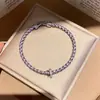 Galáxia Névoa Roxa~Pulseira com Pingente de Flor de Zircônia Gota d'Água Estilo Minimalista Coreano Ins Pulseira Joia de Luxo Leve de Alta Qualidade