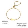 Pulsera de acero de titanio de corte en caliente para comercio exterior, tendencia personalizada, simple, con doble agujero, colgante de perro salchicha, pulsera de acero inoxidable