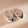 Pendientes Metálicos Ovalados Brillantes Transfronterizos Europeos y Americanos, Simples y Versátiles, Pendientes Elegantes con un Toque de Gama Alta de Nicho y Personalidad Única