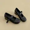 Sapatos Mary Jane femininos que aumentam a altura para pessoas baixinhas, novo modelo primavera/verão 2026, couro macio, sola macia, corte baixo, sapatos pequenos de couro versáteis