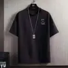 Fabricante Direto Novo Verão Masculino Versátil Manga Curta Solto Masculino Seda Gelada Marca Tendência Solto Casual Camiseta