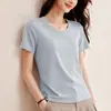 Modelo de Colaboración Uniqlo/Camiseta de Manga Corta con Cuello en U de Mezcla de Lino para Mujer/Top de Lyocell Nuevo Verano 2026