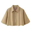 Conjunto de ropa europea y americana transfronteriza para mujer, popular en AliExpress, chaqueta top de manga corta con cremallera + conjunto de falda de campana