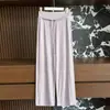 Look de início de outono~Calça versátil de perna larga com cintura alta e camada dupla para afinar a silhueta para mulheres, calça reta leve casual solta para yoga esportes