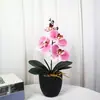 Impresión 3D Bonsái Artificial de Phalaenopsis Decoración para Hogar, Oficina, Bodas Arreglo Floral Decoración de Mesa Flores Artificiales con Tacto de PU