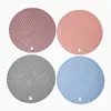 Almohadilla Aislante Posavasos Individual de Mesa Almohadilla de Silicona Ventas Transfronterizas Almohadilla Aislante de Silicona Nido de Abeja Redonda Soporte para Olla Almohadilla para Tazón Almohadilla para Mesa de Comedor
