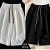 Transfronteiriço4904 Pessoas ColecionaramTamanho Grande Shorts Plissados de Seda de Gelo de Secagem Rápida para Homens, Calças Finas de Verão, Calças de Praia, Corte Amplo