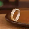 Anillo Sutra de la Alegría Corazón con Trazos Dorados Estilo Antiguo para Mujer Temperamento Retro Estilo Chino Anillo con Patrón de Hierba Tang de la Alegría Abierto Sólido