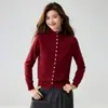 2026 Suéter de Tricô Elegante e Juvenil de Caxemira com Gola Alta e Botões Múltiplos, Nova Moda Outonal Versátil