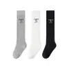 Meias 3/4 para Meninas Meias Finas de Verão Meia-panturrilha Meia-altura Meias de Verão Infantis Pretas Brancas Cinzas Meias de Cano Alto para Bebês