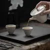 Taza de Té de Cerámica Esmaltada en Ceniza de las Dinastías Tang y Song, de Pared Delgada, Taza Individual para Uso Doméstico para Juego de Té Gongfu, Taza de Té Simple para el Hogar para Beber Té