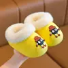 Pantuflas de Algodón para Niños Otoño e Invierno Exteriores Bolita de Carbón Niña Niño Interior Hogar Calidez Talón Cerrado Zapatos de Algodón Impermeables