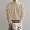 Camiseta base cálida de cuello medio para otoño e invierno para hombre, terciopelo alemán de doble cara, camiseta de manga larga con forro polar, camisa de otoño elástica con forro polar