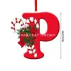 Nuevas decoraciones navideñas personalizables en inglés de 26 letras para la frontera, adornos para el árbol de Navidad, colgantes