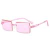 Nuevas Gafas de Sol Sin Marco de Moda Transfronteriza Europeas y Americanas Personalizadas Modernas Populares en Internet Sesión de Fotos Callejera Protector Solar Gafas de Sol Versátiles