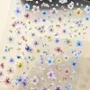 Pegatinas para Uñas de Flores Secas Artificiales Tipo Floral, Fragmentos Florales Pequeños en Relieve 3D, Calcomanías Decorativas de Uñas de Moda