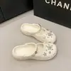 Zapatos Mary Jane de Flores Bailarinas Sandalias Crocs para Mujer Chanclas para Exteriores para Mujer Zapatos de Playa Pantuflas para el Hogar para Mujer