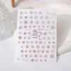 Día de manicura rosa nuevo estampado en caliente color oro y plata pegatinas de copo de nieve de invierno pegatinas de línea
