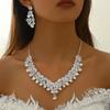 AliExpress Tribunal Francês Clássico Brilhante Luxo Strass Pérola Colar Brincos Conjunto de Joias Acessórios de Casamento Mulheres