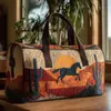 2026 Nova Série Animal Cavalo Transfronteiriça Bolsa de Viagem Acolchoada Portátil para Curta Distância Bolsa Multifuncional para Esportes Fitness