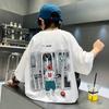 Camiseta de manga corta de verano para niños de estilo occidental de marca de moda 2023, nueva camiseta fina de media manga para niños grandes.