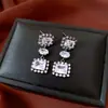 Aretes Redondos de Circonia Galvanizados en Oro Real de 18K, Modernos, Sencillos, Lujo Ligero, Aretes de Gama Alta, Aretes Estilo Palacio Retro para Mujer