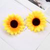Cabeza de girasol, flor artificial, venta al por mayor, hecha a mano, tela de seda, flor de girasol, crisantemo, accesorios de flores artificiales de bricolaje