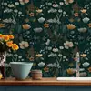 Pegatina de Pared Floral Romántica Autoadhesiva Papel Tapiz Resistente a la Humedad y al Moho Ecológico Lujo Ligero Decorativa para Pared de Dormitorio Armario Renovación