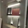 Estante de Almacenamiento Iluminado de Acero Inoxidable Plateado Cepillado con Estantes Móviles para Cocina y Baño Montado en Pared Estante de Almacenamiento para Iluminación Estantería Montada en Pared