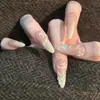 10 Peças de Unhas Vestíveis Codificadas Ins Elegante Glitter Gradiente Olho de Gato Fototerapia Manicure Feita à Mão Adesivos de Unha Removíveis
