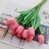Tulipán artificial con tacto de mano, planta verde única, flor falsa, decoración sencilla para sala de estar, piezas de tulipán, flor artificial al por mayor