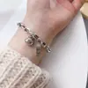 Pulsera Hexagonal con Estrella Vintage Antigua para Mujer Estilo Coreano Nuevo Ins Diseño de Nicho Estilo Frío de Alta Calidad Pulsera de Pareja