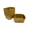 Caja de Almuerzo Desechable, Caja de Empaque para Comida Ligera, Caja de Almuerzo a Prueba de Aceite, Caja de Empaque para Ensalada de Frutas, Bol Cuadrado de Papel Kraft