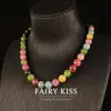Exquisito elegante geométrico redondo cuentas turmalina cadena de cobre traje de collar de alta calidad Qingdao vintage joyería de la era media