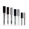 Tubo de máscara de pestañas redondo negro mate plata mate transparente de 4 ml material de empaque botella de plástico para crema de cejas de múltiples capacidades en stock suministro