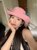 Chapéu de cowboy Granny Chen para mulheres, chapéu de pescador rosa para o verão, viagem ao ar livre, montanhismo, grande cornija, chapéu para-sol