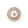 Botón de Pie de Perla Redonda para Mujer Chanel Encaje Dorado Diamante Plástico Cabeza de Abrigo Sombrero Botón de Suéter