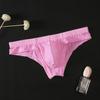 Ropa interior transparente de seda helada para hombre Junye de tiro bajo sexy, calzoncillos transpirables con soporte U, pantalones cortos juveniles de moda al por mayor